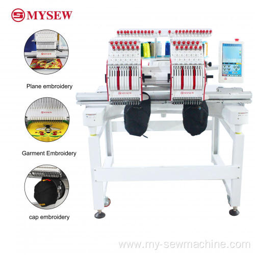 2-head flat embroidery machine and multi-head